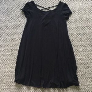 flowy black t shirt dress